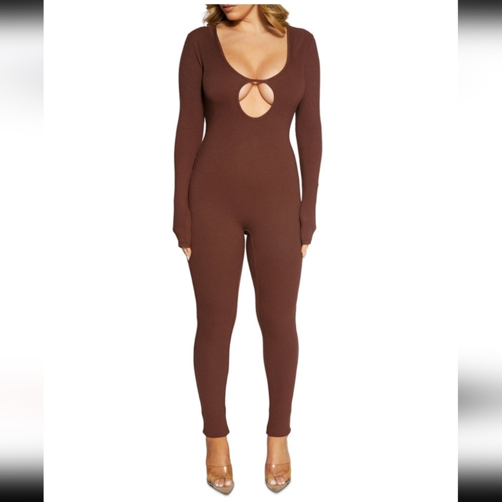 Naked Wardrobe Brown Jumpsuit